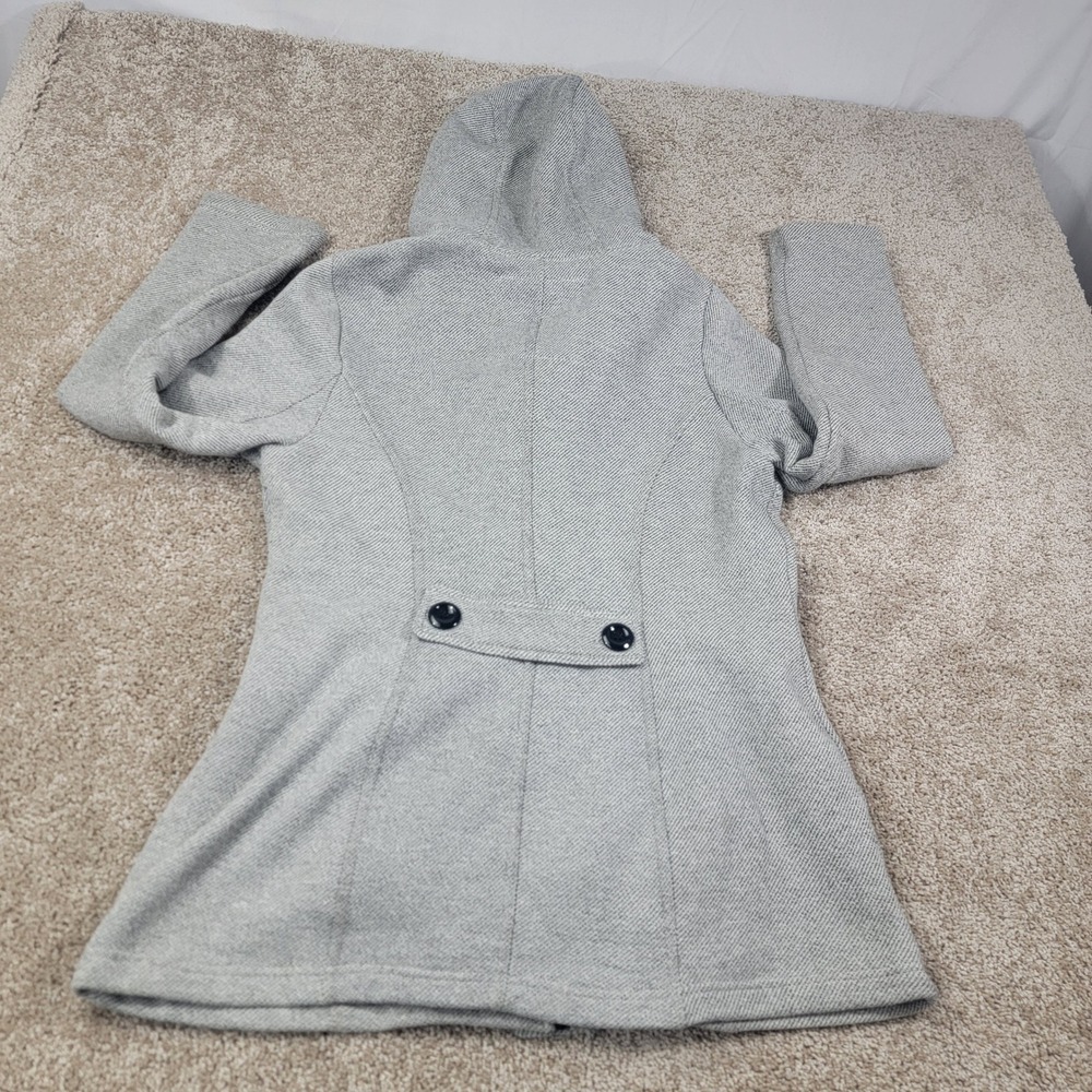 Sebby Womens Gray Herringbone Toggle Hooded Coat Jacket Size L - Picture 5 of 5